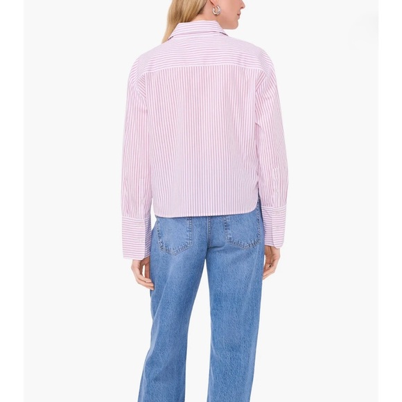 Parker Pin Striped Button Up Cotton Shirt Top size XS - Picture 5 of 12